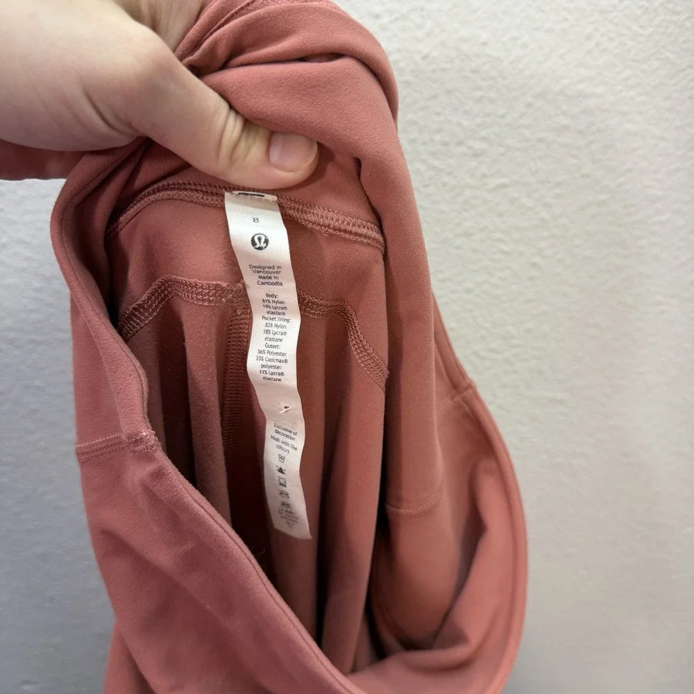 Lululemon Groove Pant Flare Super High Rise Yoga Leggings Pink‎ Size 8 Womens